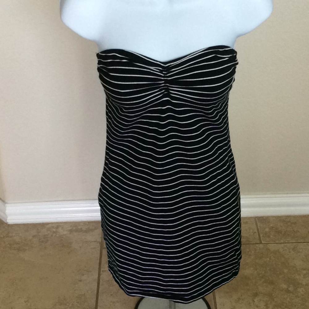 Stripe strapless Dress
